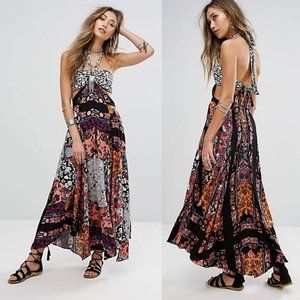 Free People California Love Maxi Dress In Botanical Combo Boho Festival NWT 6